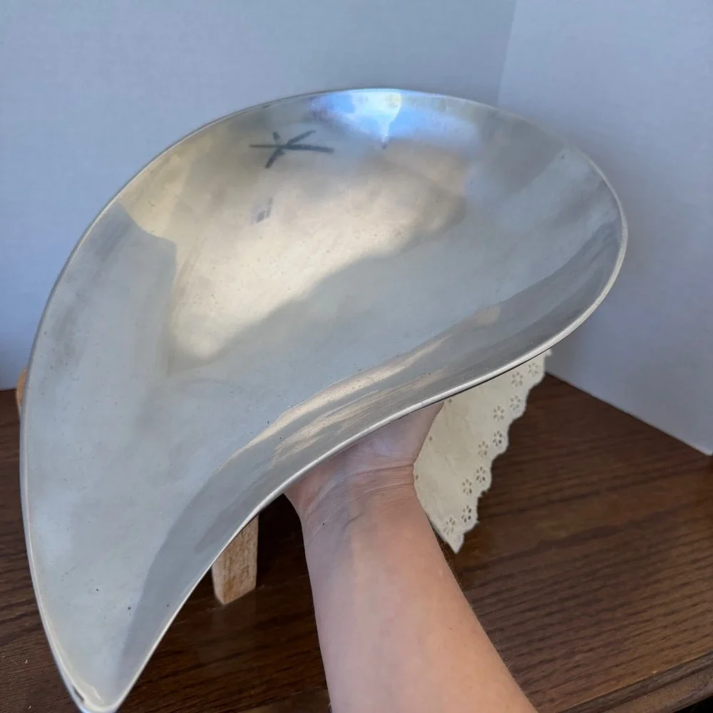 Towle Pintel‎ Collection Aluminum Leaf Bowl Mid Century Modern Silver Dish 13x9